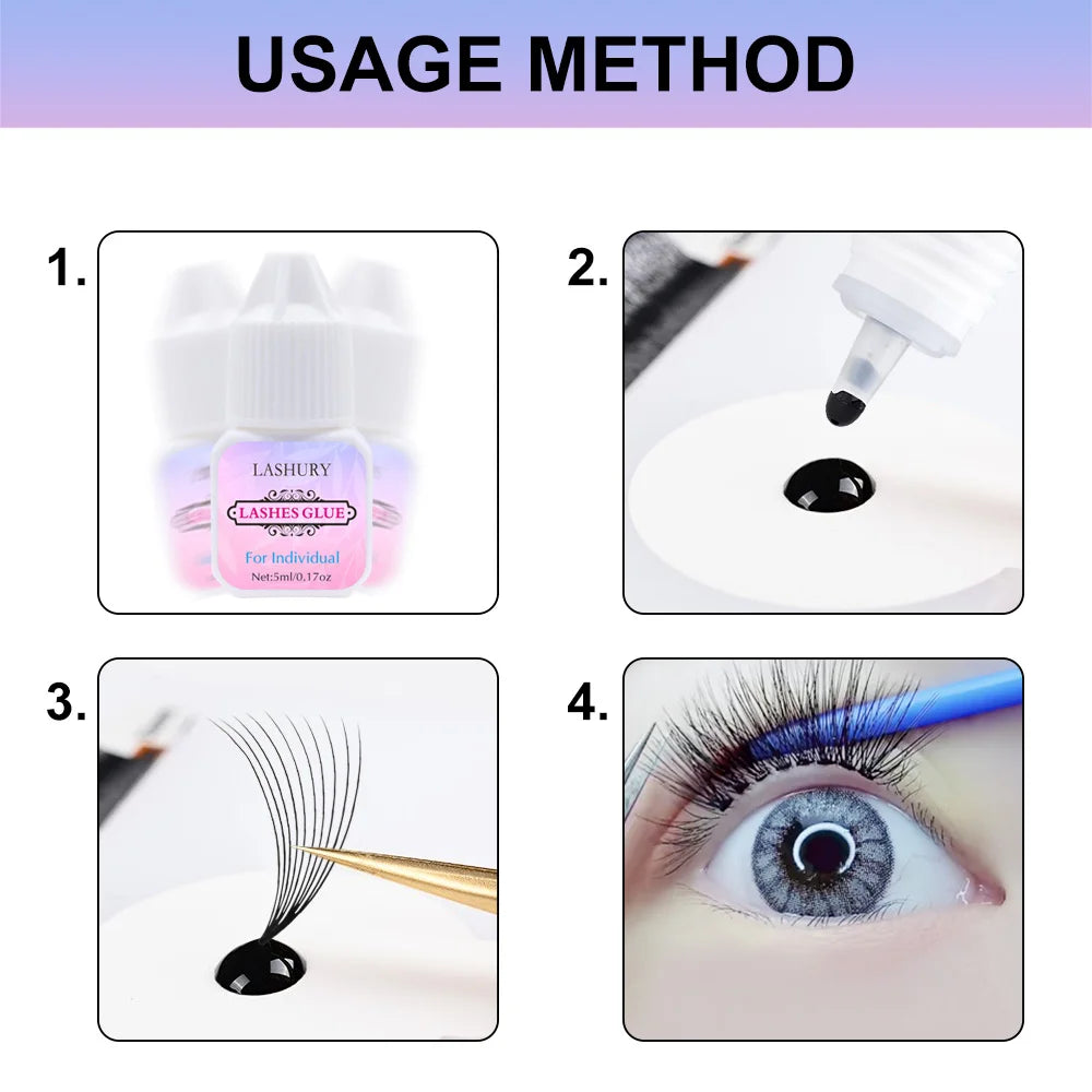 A1 Customized Shampoo Cleanser Private Label Your Name Brand Individual No Allergy Eyelash Glue Logo Adhesive Custom