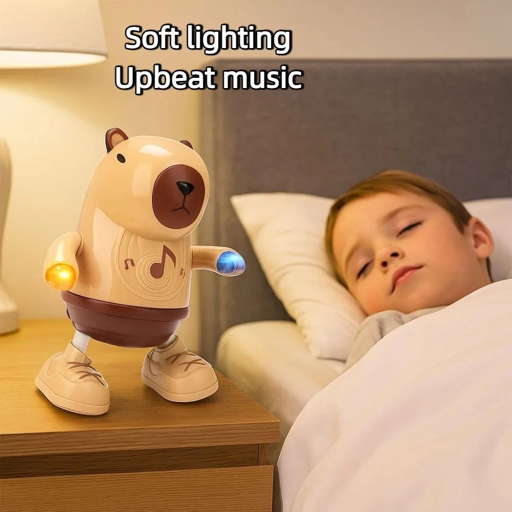 Singing Dance Electric Capybara Toys with Music Lighting Left Right Dance Capybara Dancing Toy Swinging Hands Durable