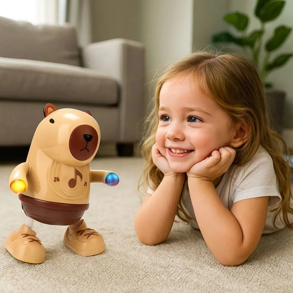 Singing Dance Electric Capybara Toys with Music Lighting Left Right Dance Capybara Dancing Toy Swinging Hands Durable