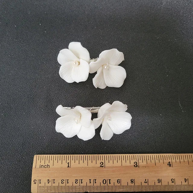 SLBRIDAL Handmade Luxury Rhinestones Freshwater Pearls Ceram Flower Bridal Tiara Wedding Bridesmaids Crown Women Hair Jewelry