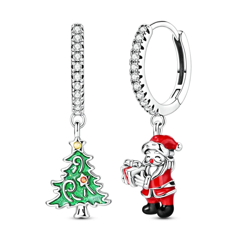 925 Sterling Silver Earrings Women Sparkling Merry Christmas Drop Earring For Anniversary Wedding Jewelry Gifts