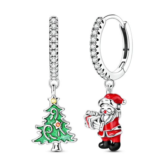 925 Sterling Silver Earrings Women Sparkling Merry Christmas Drop Earring For Anniversary Wedding Jewelry Gifts