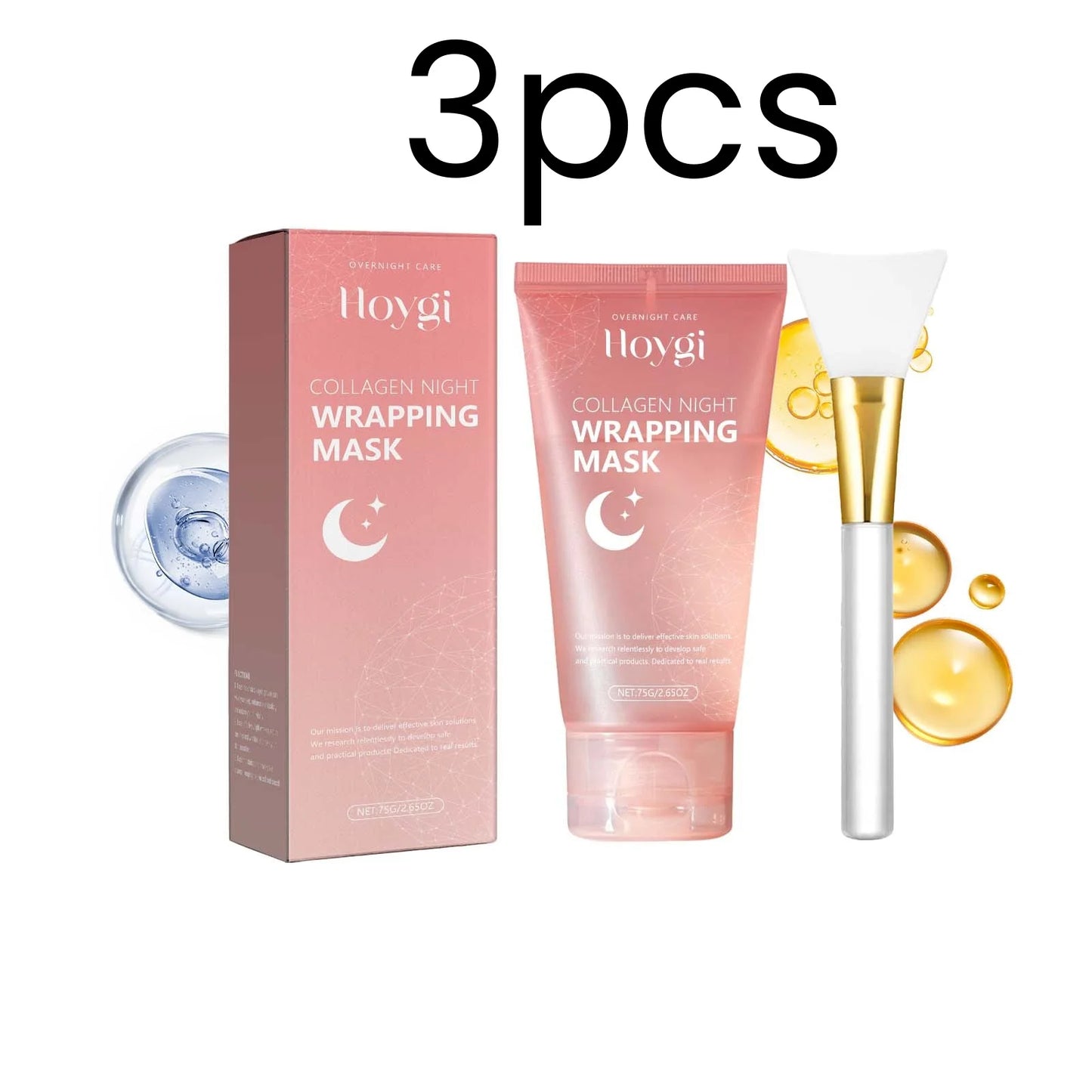 Hoygi Collagen Night Wrapping Mask Deep Nourishment Skin Firming Brightening Skin Tone Shrink Pores Mild Formula Sleeping Mask