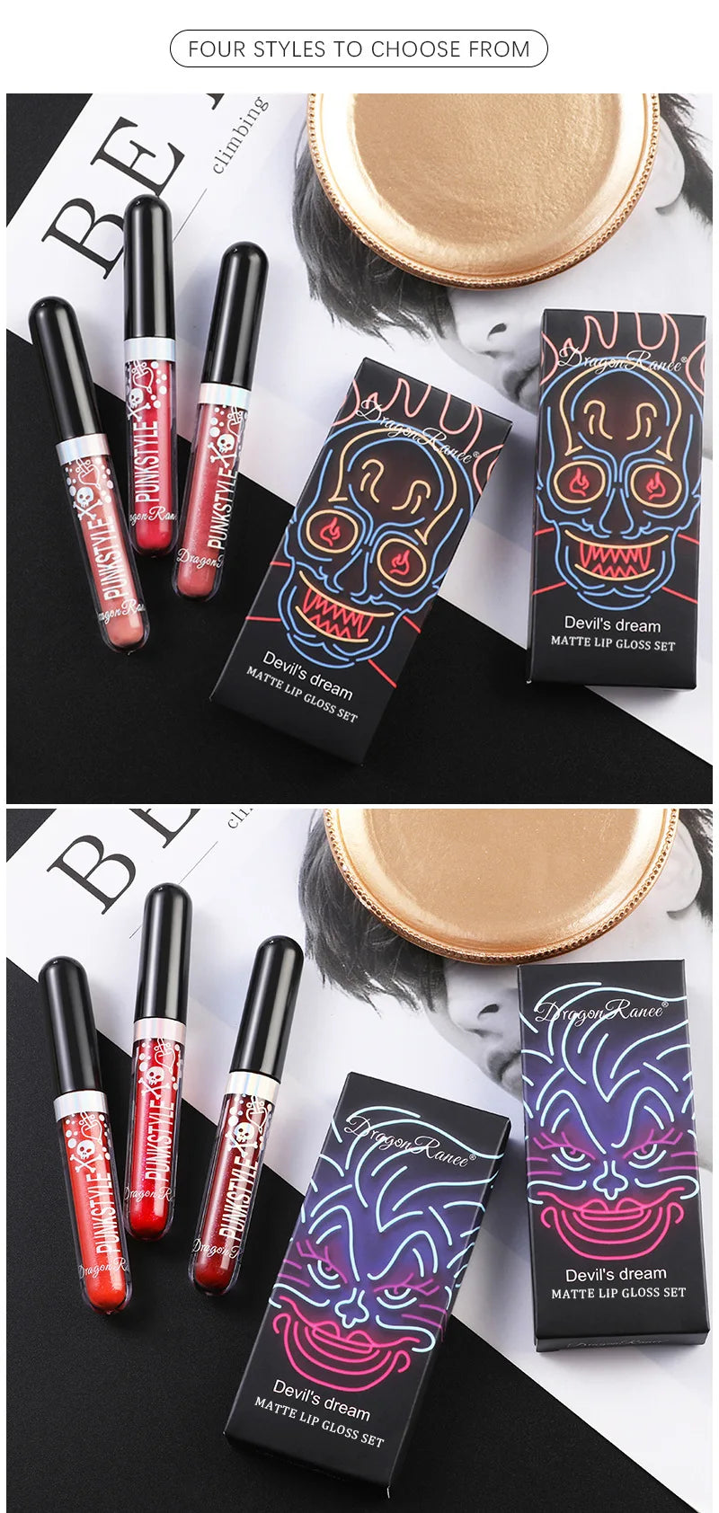 Long-Lasting Matte Lip Glaze Glitter Non-Fading Non-Stick Cup Metal Shiny Valentine's Day Gift Lip Gloss