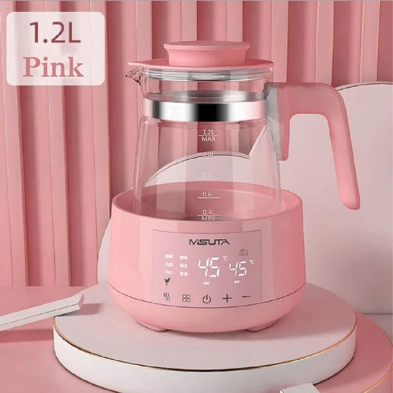 1200ml Smart Constant Temperature Milk Regulator Glass Kettle Baby Milk Powder Electric Kettle Multifunctional Milk Warmer 220V