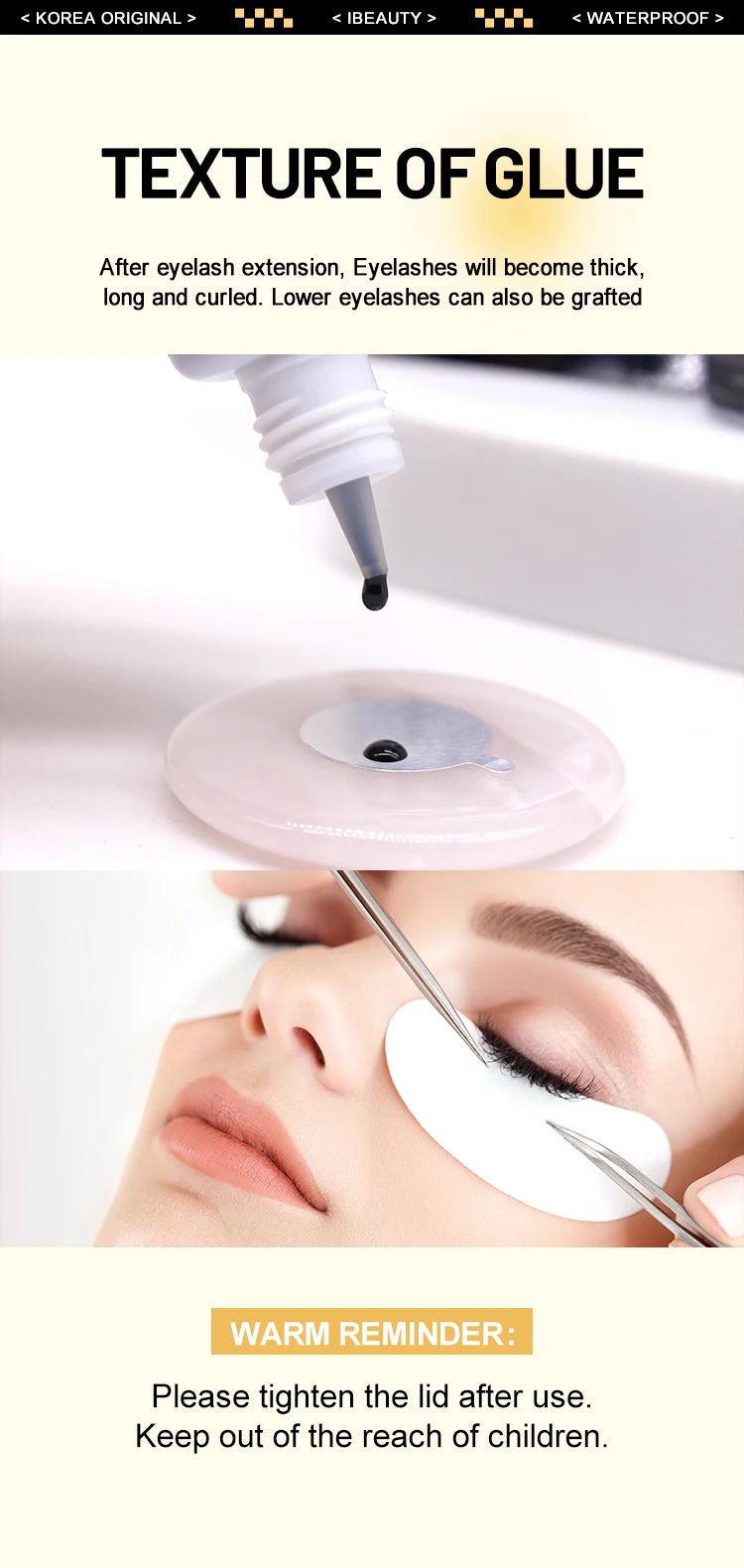 20 Bottles Original IBeauty Super Plus Glue for Eyelash Extensions 5ml Korea Golden Cap False Eyelash Glue Makeup Tools Supplies