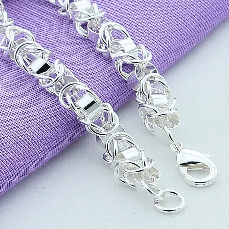 925 Sterling Silver Bracelet Dragon Head Shrimp Clasp Women Simple Fashion Bracelet Birthday Wedding Anniversary Jewelry Gift