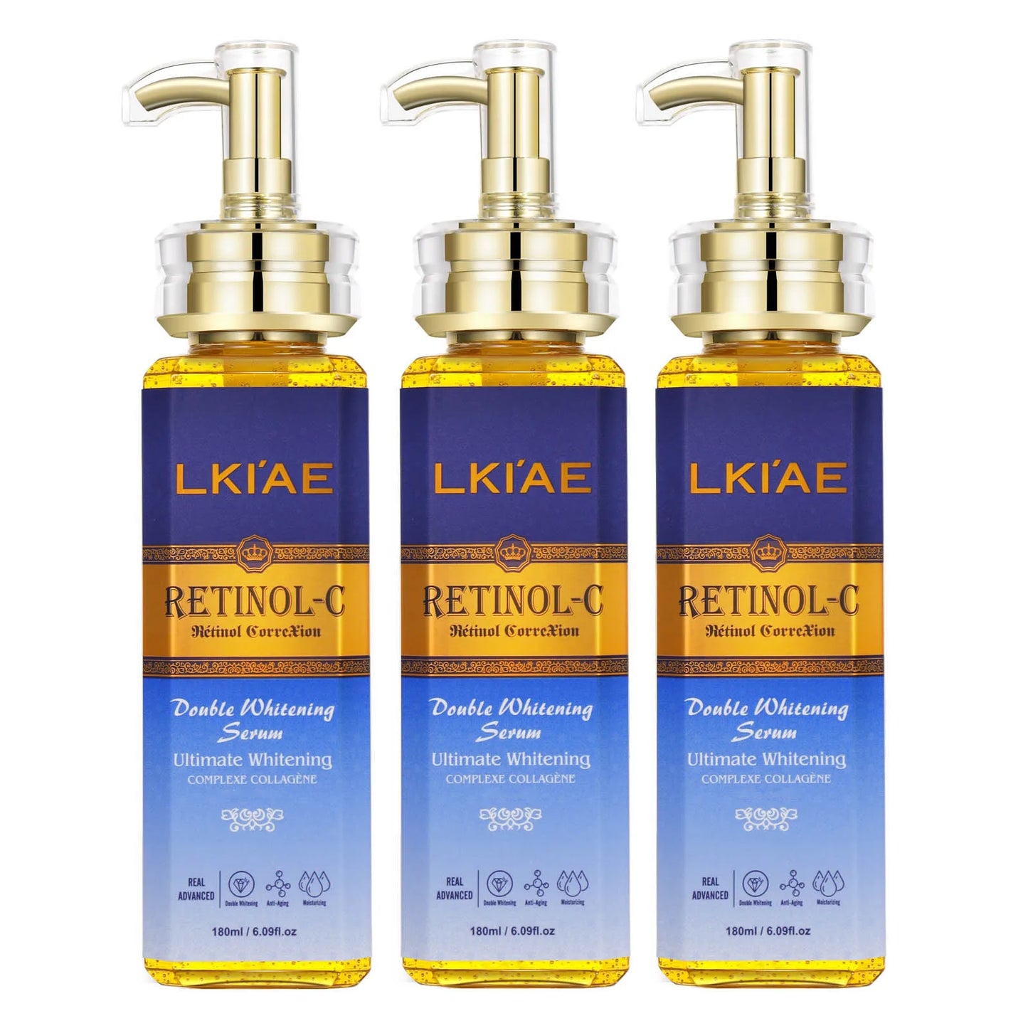 LKIAE Retinol Whitening Skin Care Set, Moisturizing, Reduce Wrinkles, Fine Lines, Dark Spots, With Collagen, Snail Extract