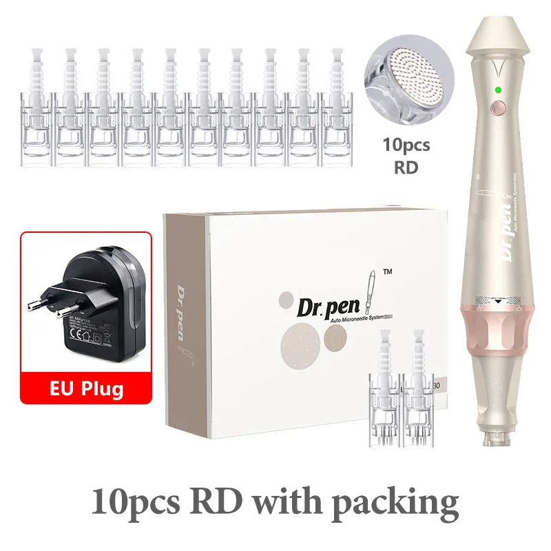Dr.pen E30 with 12pcs Pen with Cartridges Nano Wireless Skin Care Kit Skin 0.25mm Needle Pen Skin Rejuvenation Machine