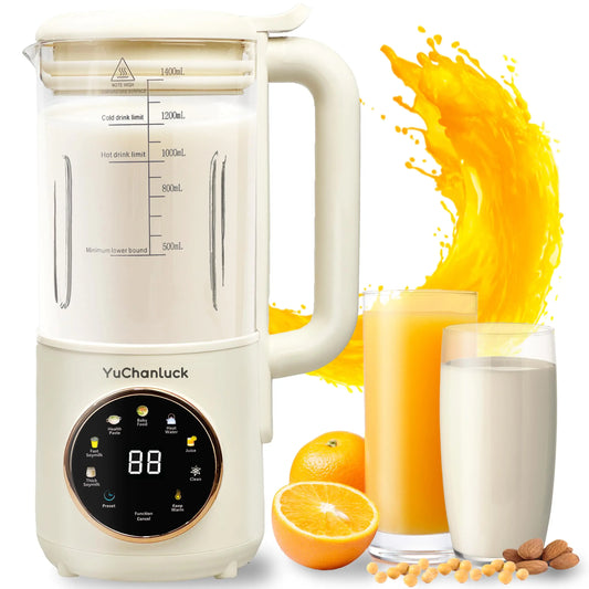 Multifunctional Soy Milk machine Nut Milk Preparer Glass Container Keeping Warm Quiet 16 Blades Non-Stick Self-cleaning Timer