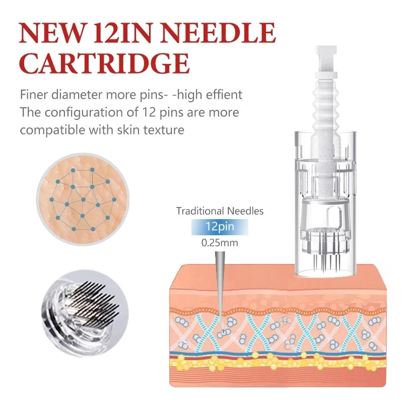 Dr.pen Ultima N2 with 12pcs Cartridge Nano Skin Care Kit 0.25mm Needle Derma Pen Micro Skin Rejuvenation Machine