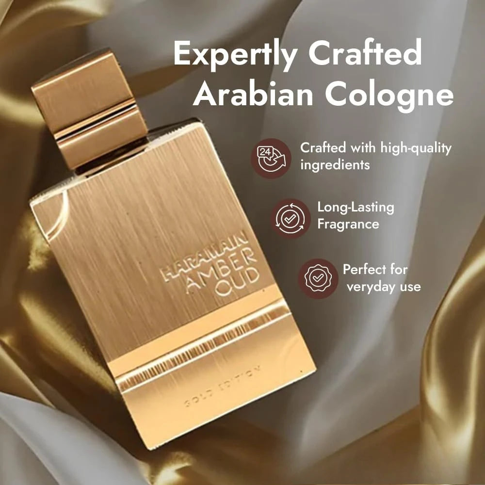 60ML Unisex Luxury Dubai Gold Arabic Perfume Long Lasting Pheromone Attractive Fragrance Premium Daily Gift