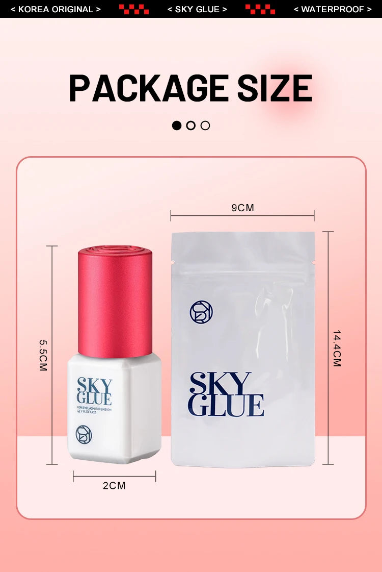 1 Bottle SKY S+ Glue for Eyelash Extensions 5ml Korea SKY Red Blue Black Cap Cola 0.5s Fast Drying Lash Glue Original Supplies