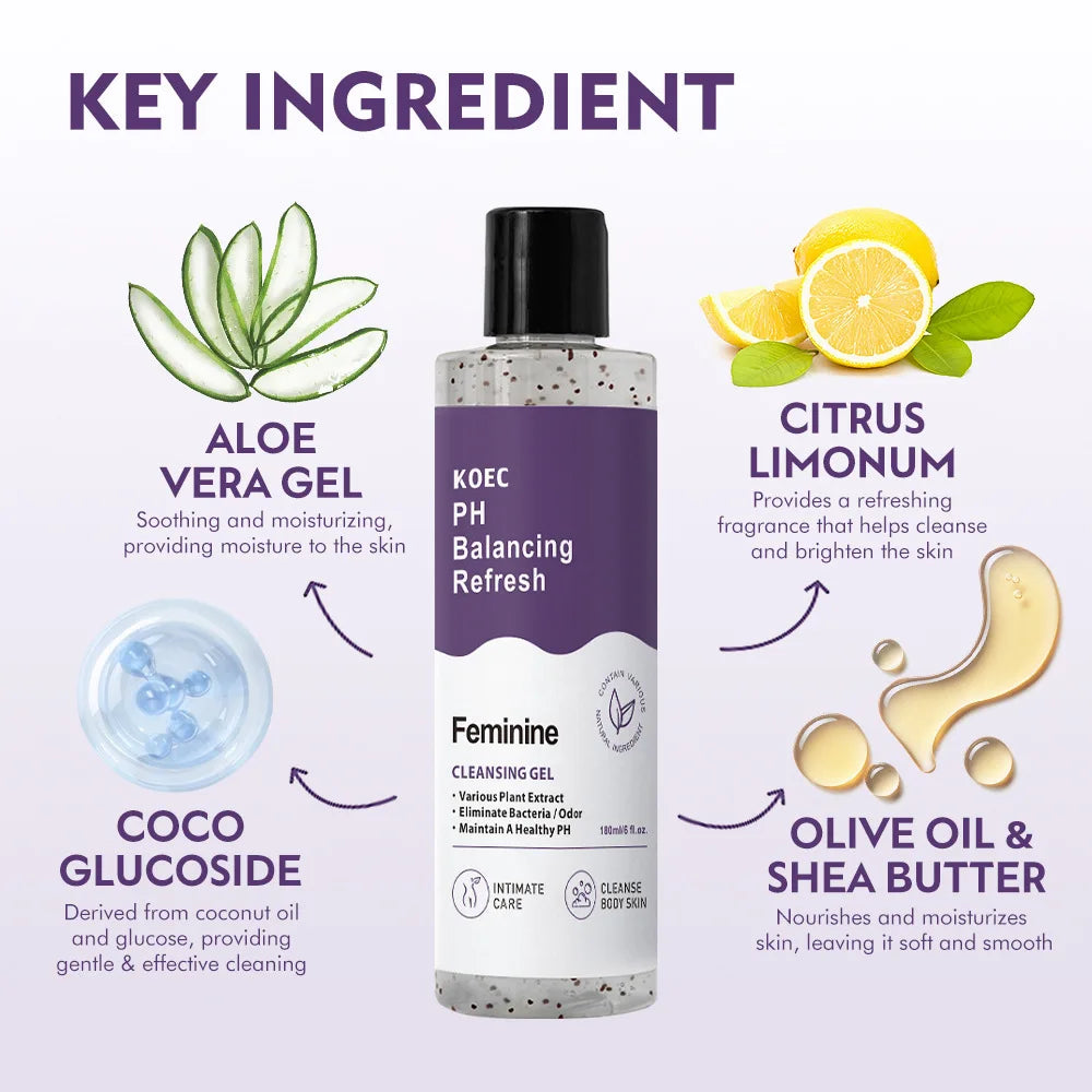 PH Balancing Lasting Moisturizing for Private Part Refresh Shower Gel, Feminine Hygiene Solution Prevent Dryness Healthy Care
