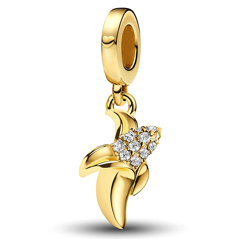 Shecharms 925 Sterling Silver Love Heart Firefly Golden Series Charms Fit DIY Making Bracelet Necklace High Quality Fine Jewelry