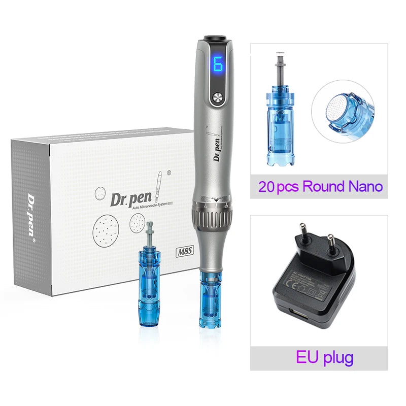 Authentic Dr pen Ultima M8S With 22 pcs Needle Pin Microneedling Pen Wireless Derma Pen Beauty Machine needle length 0.25 mm
