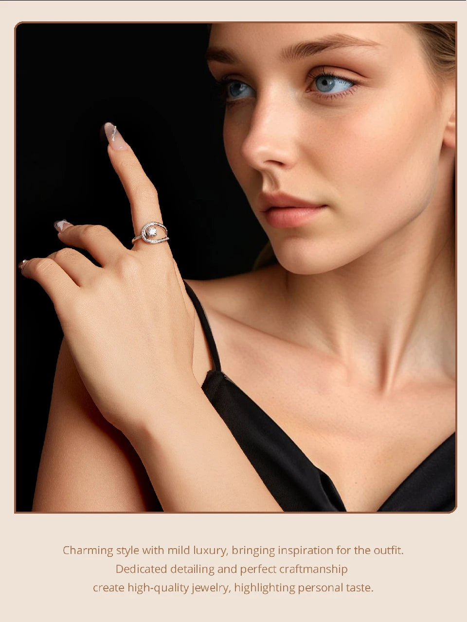 WOSTU Circle Swirl Moissanite Wedding Ring for Women 925 Sterling Silver Diamond Cut Engagement Ring Girl Party Anniversary Gift