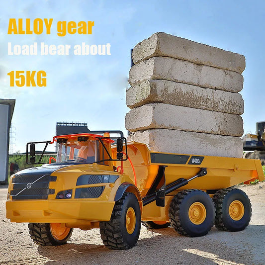 Double E E591 1/20 A40G RC Car Engineering Vehicle Kids Remote Controlled Articulated Dump Truck Toys for Boys Christmas Gifts