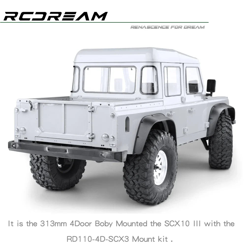 RCDream RD110 Pickup 313mm Hard Body Car shell DIY Version For 1/10 Axial SCX10 III SCX10 II 313mm Scale Crawler DIY Upgrade