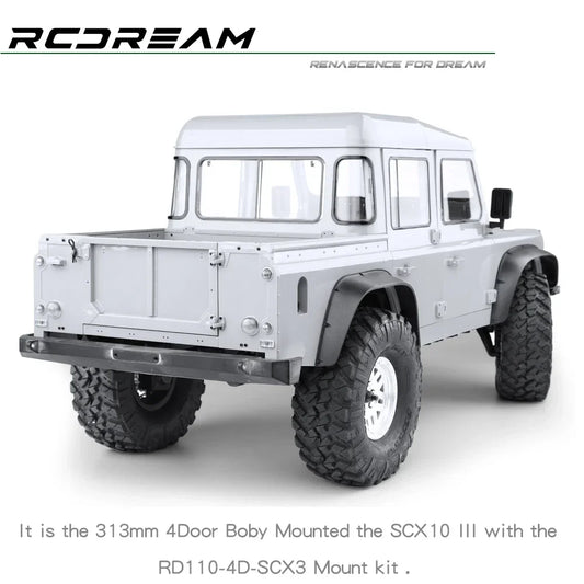 RCDream RD110 Pickup 313mm Hard Body Car shell DIY Version For 1/10 Axial SCX10 III SCX10 II 313mm Scale Crawler DIY Upgrade