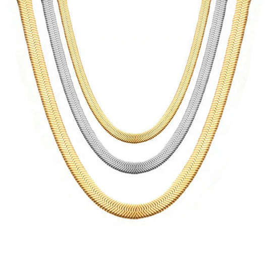 Blade Snake Chain Stainless Steel Necklaces Unisex Men Choker Width 2/4/5mm Herringbone Necklace For Women Jewelry Party Gifts