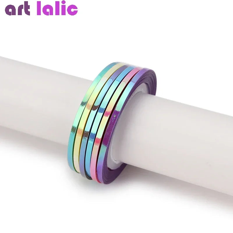 18PCs Mermaid-Themed Nail Art Stickers DIY Adhesive Tape for Manicure Decoration Sea Princess Nail Decals
