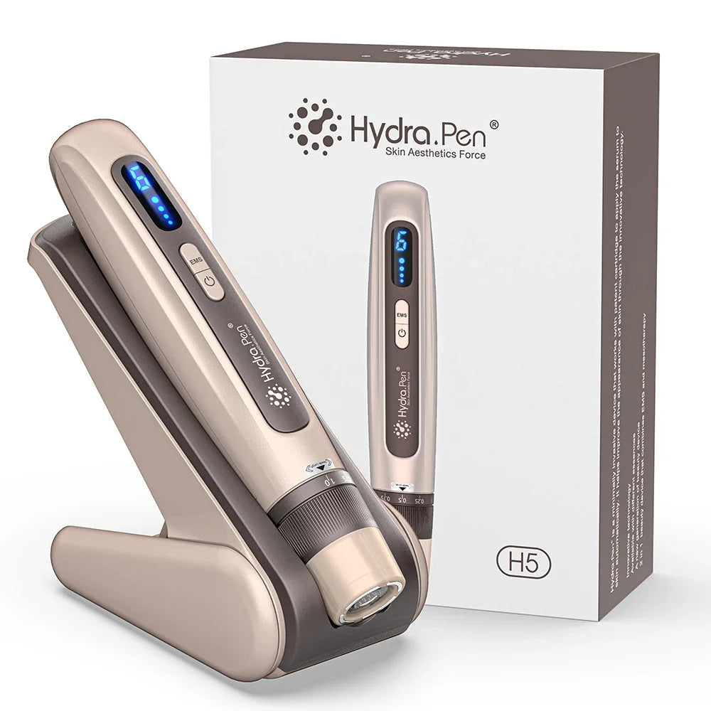 Latest 2 in 1 Microneedling Beauty Instrument Wireless Derma Pen H5 4 Pole EMS Microcurrent Skin Care 0.2MM