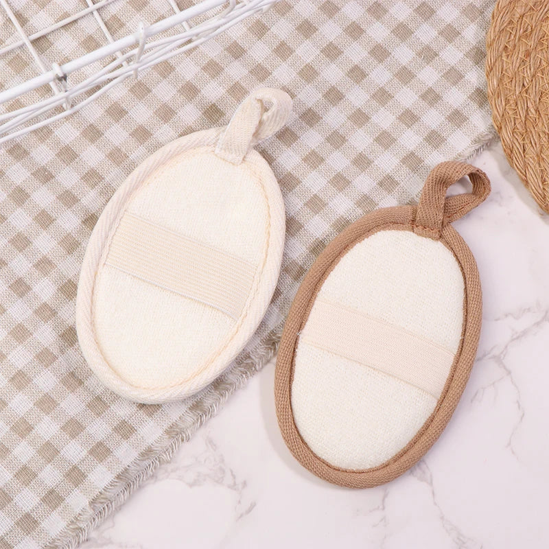 【Natural Loofah Body Scrubber Soft Exfoliating Sponge Shower Brush Cleaner Pad Body Skin Care Tool Bath Exfoliator Shower Puff】