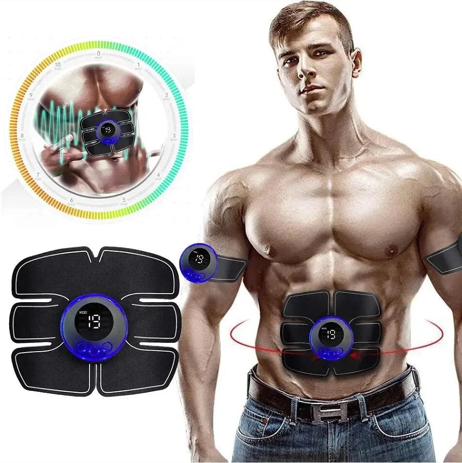 1pcs EMS Abdominal Muscle Stimulator Fitness ABS Arm Training Patches Muscle Exercise Instrument USB Charging ﻿