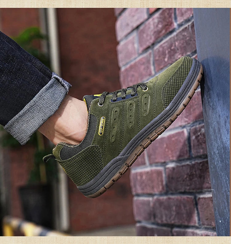 Male Jeans Footwear Winter Men Outdoor Casual Flat Shoes Classic Style Hiking Shoes Wear Resisting Anti-Skid Walking Middle Aged