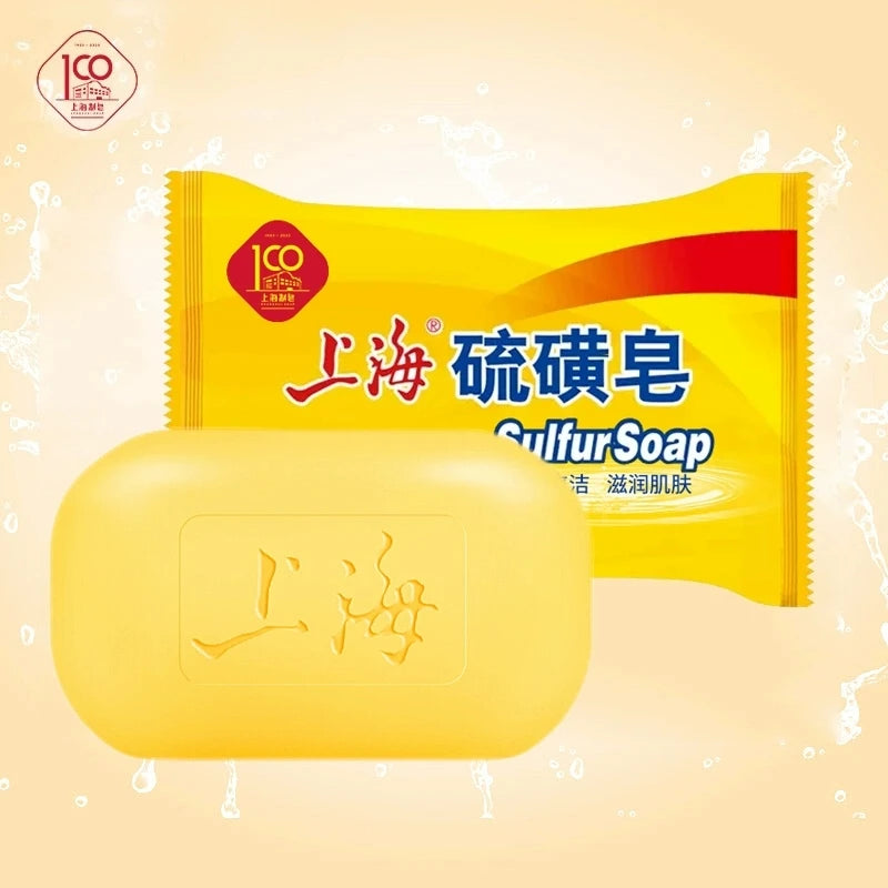 Shanghai Sulfur Soap Deeply Cleanse Gently Refresh Nourish Skin Oil Control Face Body Cleansing Soap Bar