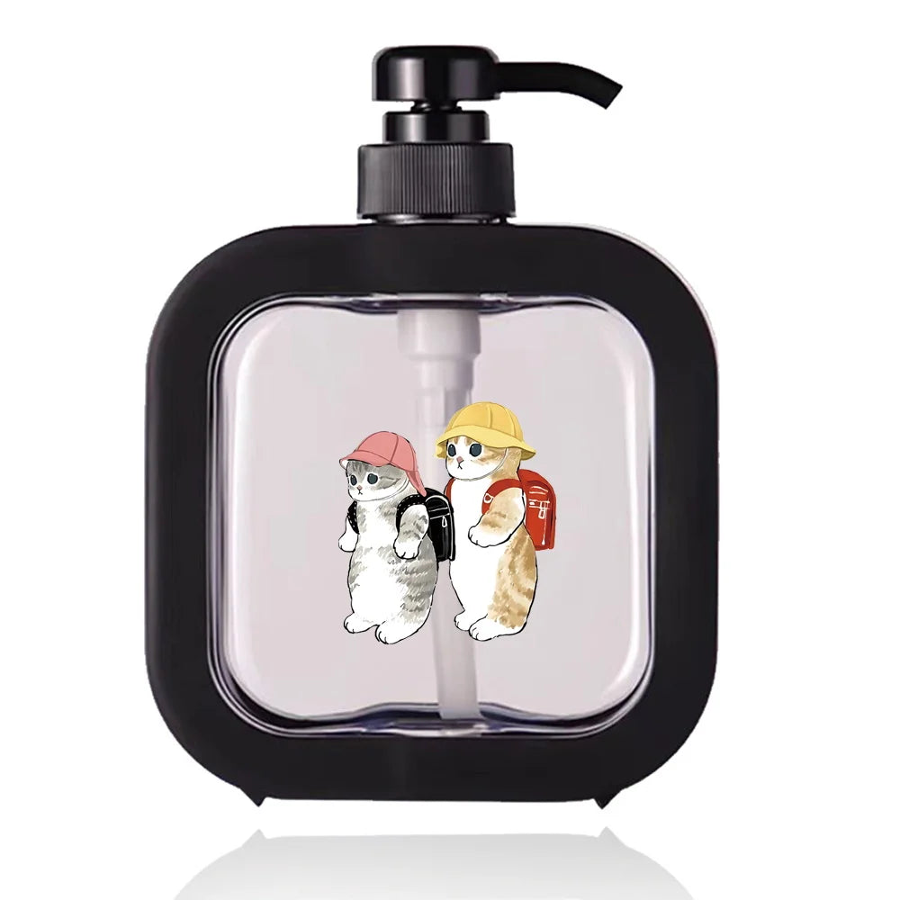 Detachable Hand Sanitizer Container Large Capacity Pump Lotion Bottle Soap Dispenser Home Travel Organizer Cat Pattern