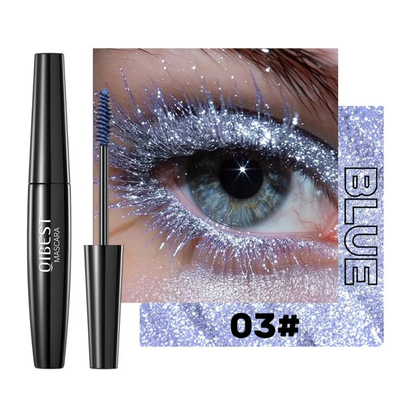 5 Colors Diamond Mascara Shining Galaxy Sequins Waterproof Fast Drying  Glitter Eyelashes Curling Thick Mascara Shimmer Makeup