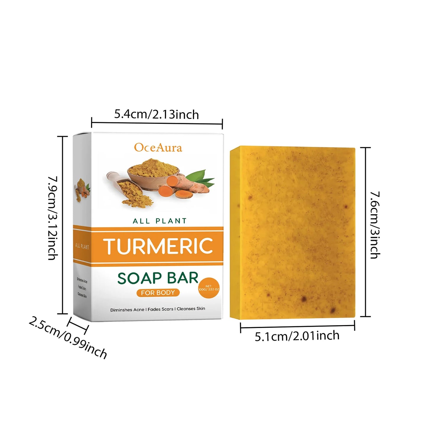 Skin Lightening Soap For Face Body Cleansing Gentle Exfoliator Shrink Pores Fade Dark Skin Brightening Turmeric Kojic Acid Soap