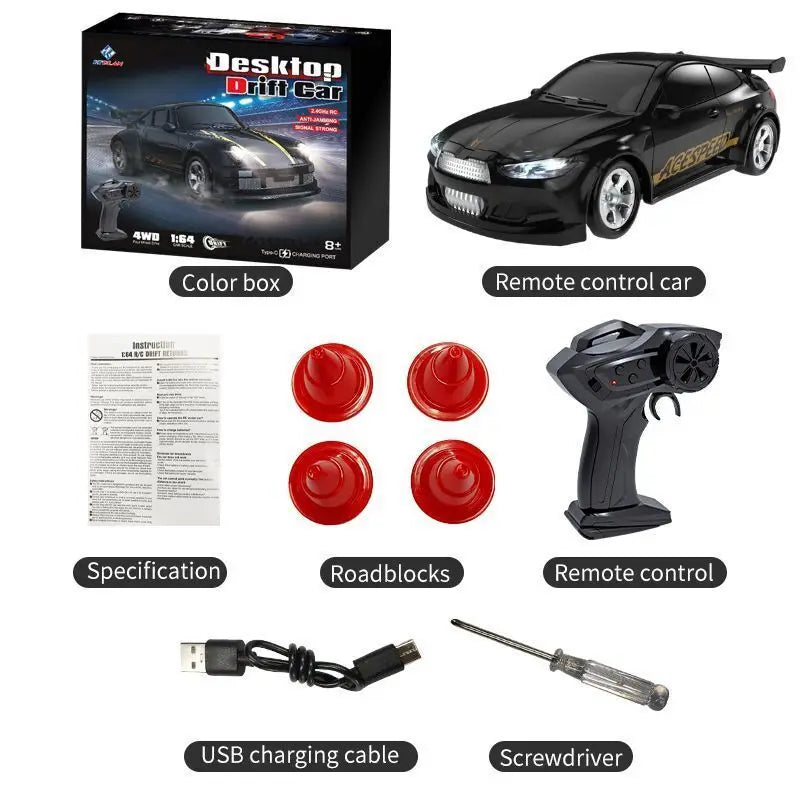 New Kf20 1: 64 Drift Rc Car Four Wheel Remote Control Car Racing Car Full Share Desktop Competition Toys Boys Perfect Gifts