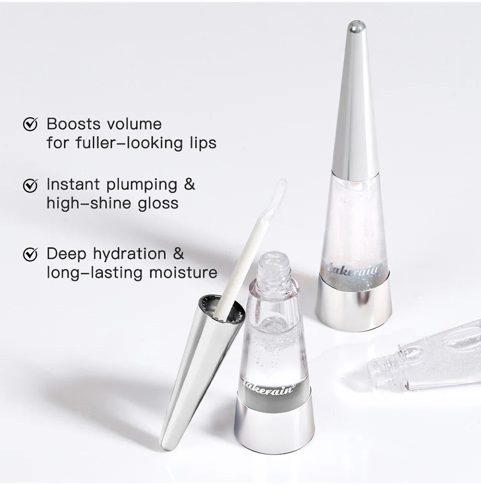 Lip Plumper Oil,Instant Plumping Clear High-Shine Gloss Hydrating Nourishing Volumizing Lip Gloss,Long-Lasting Moisture Makeup