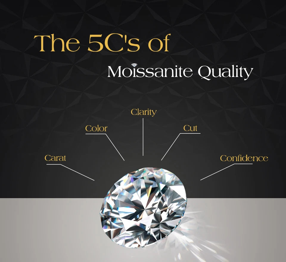 ATTAGEMS Classic Moissanite Wedding Ring Four Claws Original s925 Sterling Silver Jewelry for Women Engagement Band High Quality