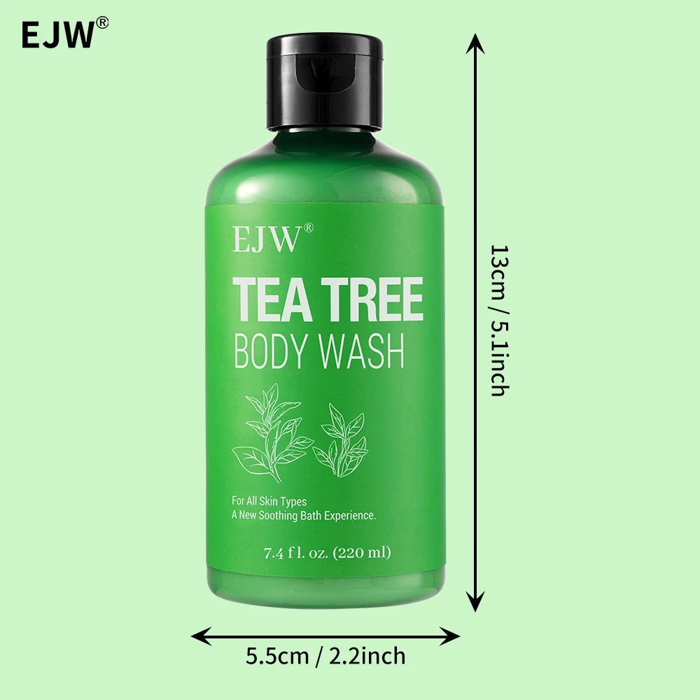 EJW Tea Tree Body Wash Odor-Control Shower Gel Back Acne Removal Long Lasting Moisturizing Skin Barrier Balancing Body Cleanser.
