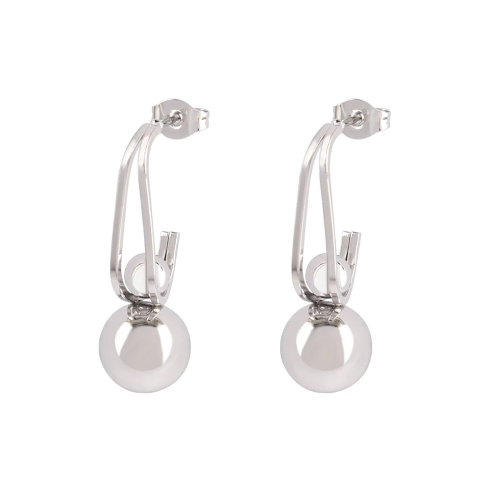 316L Stainless Steel Hoop Huggies Earrings For Women Exaggerated Texture Studs Earrings Girl Geometric Daily Jewelry Gifts
