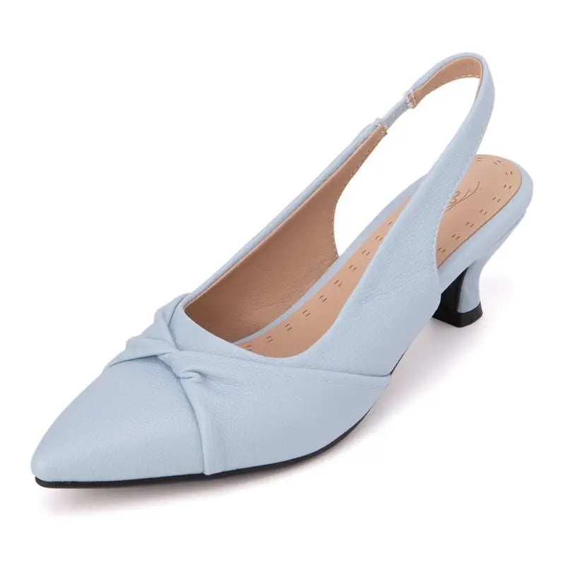 REAVE CAT Brand Women Sandals Pointed Toe Small Heels 4.5cm Strap Bowknot Size 51 52 53 54 Soft Daily Shoes Summer