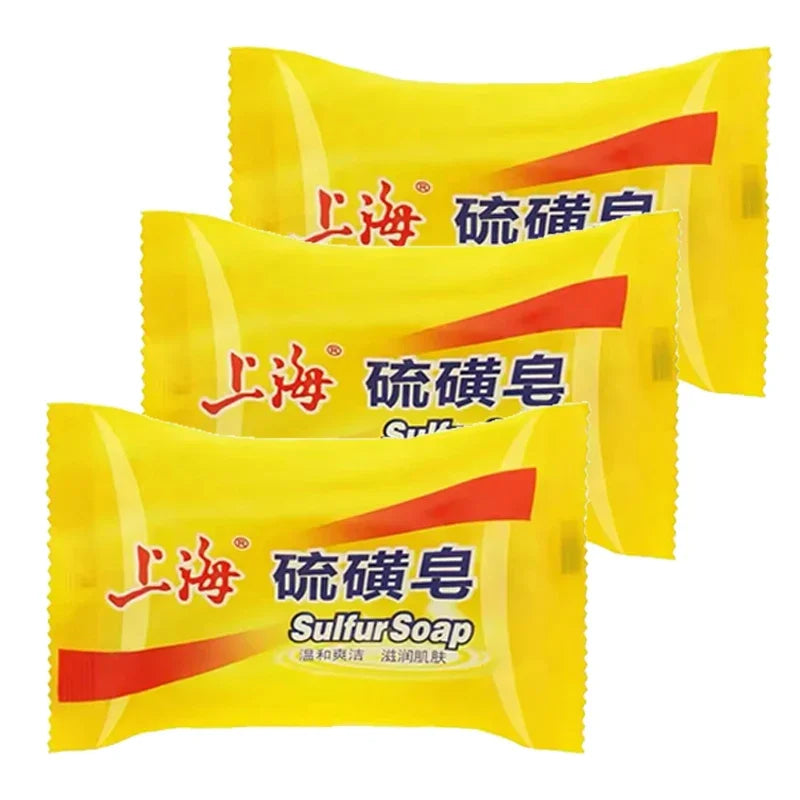 3/5Pcs Shanghai Sulfur Soap Traditional Chinese Skin Care Oil-Control Acne Cover Cleanser For Healthy Glowing Skin