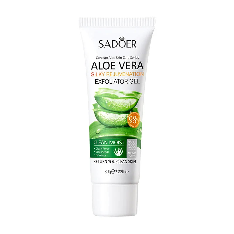 SADOER Exfoliating Aloe Vera Gel Facial Cleanser Deep Cleansing Exfoliant Gentle Moisturizing Face Exfoliation Facial Exfoliator