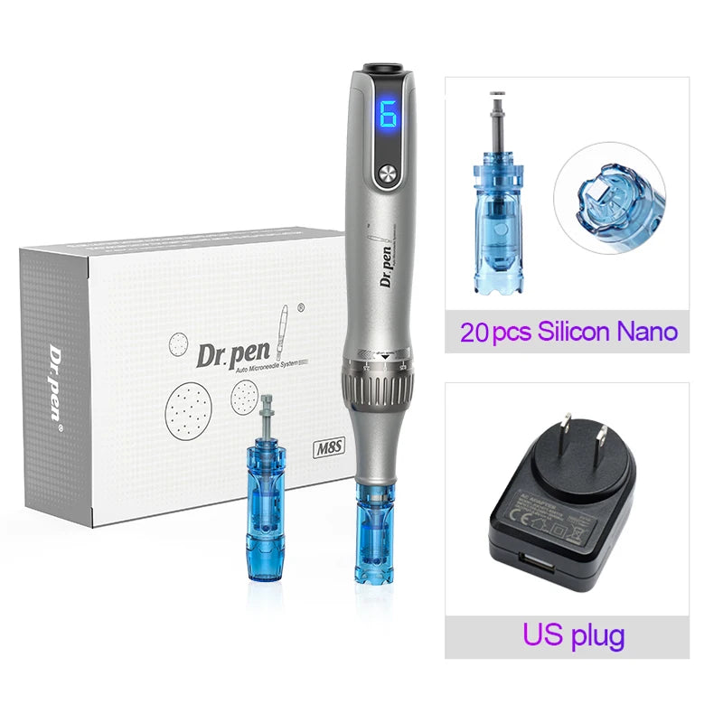 Authentic Dr pen Ultima M8S With 22 pcs Needle Pin Microneedling Pen Wireless Derma Pen Beauty Machine needle length 0.25 mm