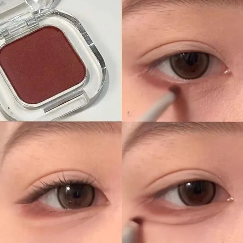 Red Brown Eyeshadow Palette Multifunctional Makeup Palette Silky Matte Coral Red Eyeliner Silkworm Lower Shadow Eyeliner Makeup
