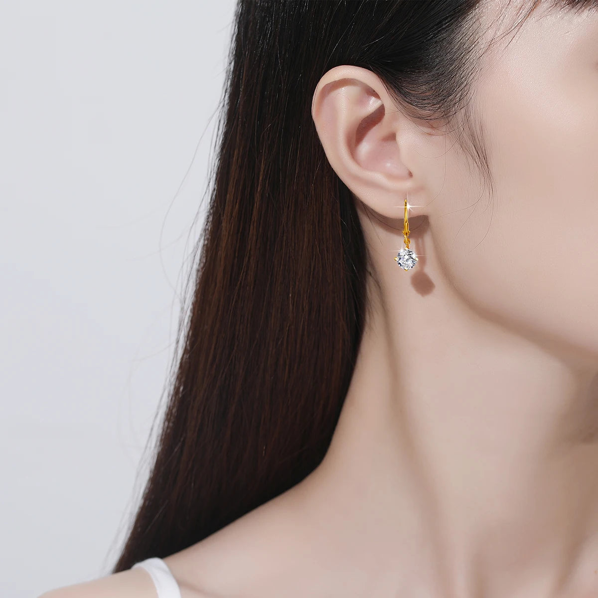 Redwood Brand Total Is 2.4ct 7mm Round Cut Moissanite Drop Earrings With Certificate Wedding Partry Jewelry For Women Trend Gift