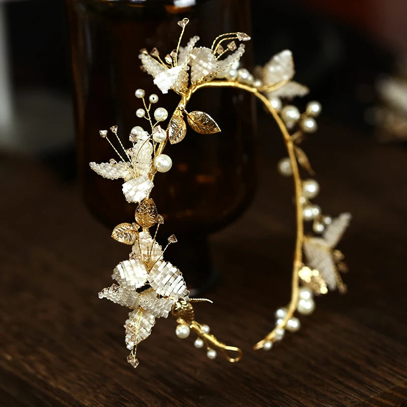 Flower Wedding Hairbands Headbands Women Headpieces Headwear For Brides Girl Women Tiara Crown Hair Accessories Bridal Jewelry
