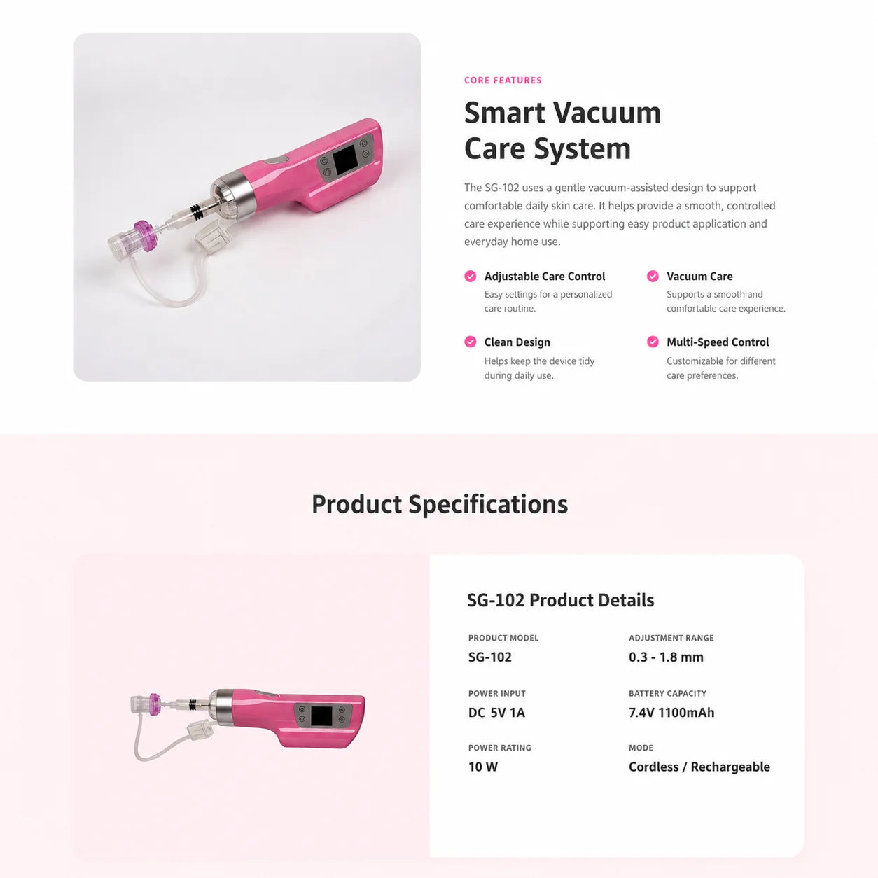 Negative pressure hyaluronic acid beauty gun vacuum activated cosmetic moisturizing facial beauty care tool