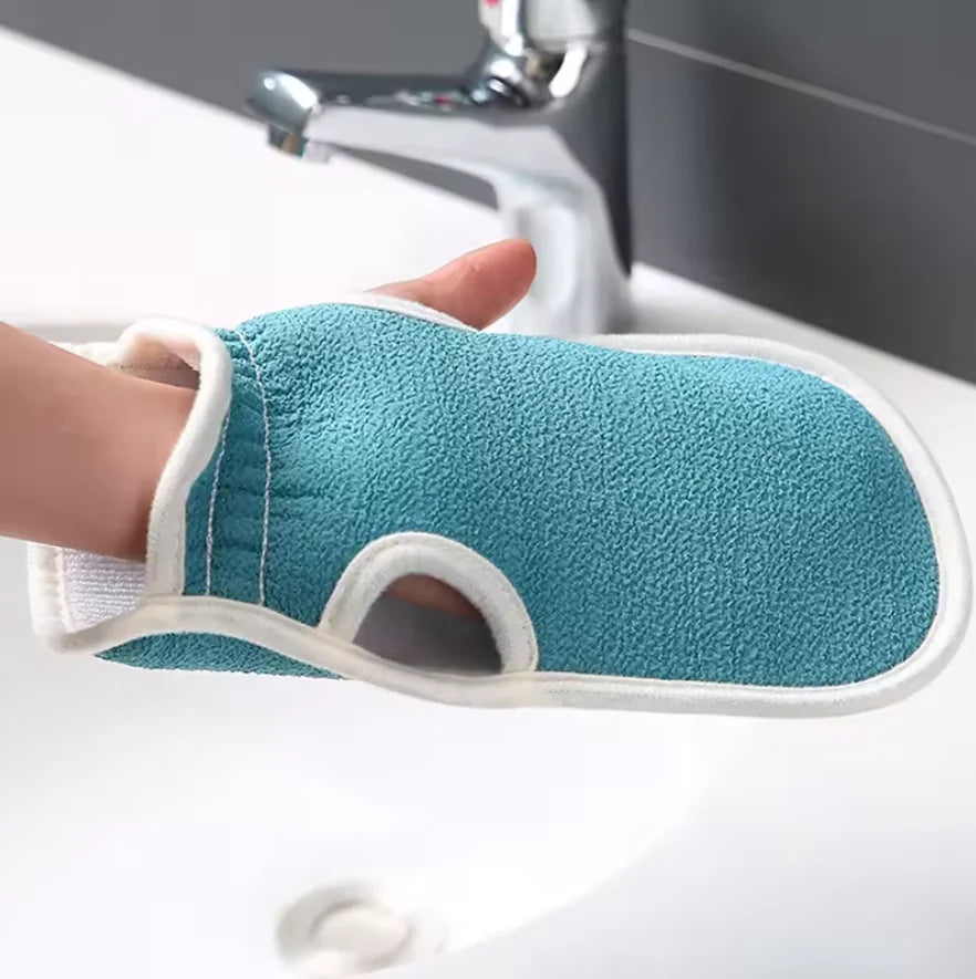 3 Colors Three-piece Bath Set, Rub Bath and Bath Artifact, Household Long Rub Back Towel, Bath Gloves, Bath Flower Set