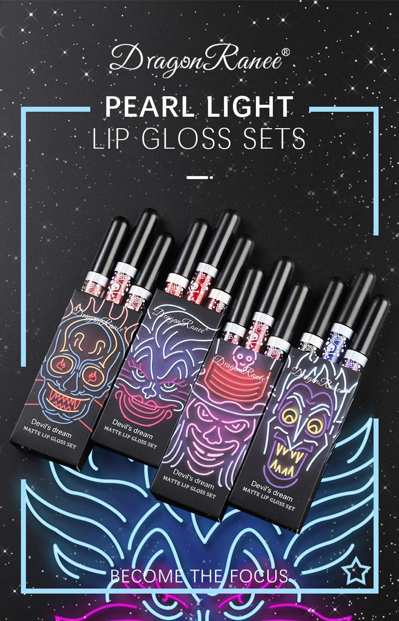 Long-Lasting Matte Lip Glaze Glitter Non-Fading Non-Stick Cup Metal Shiny Valentine's Day Gift Lip Gloss