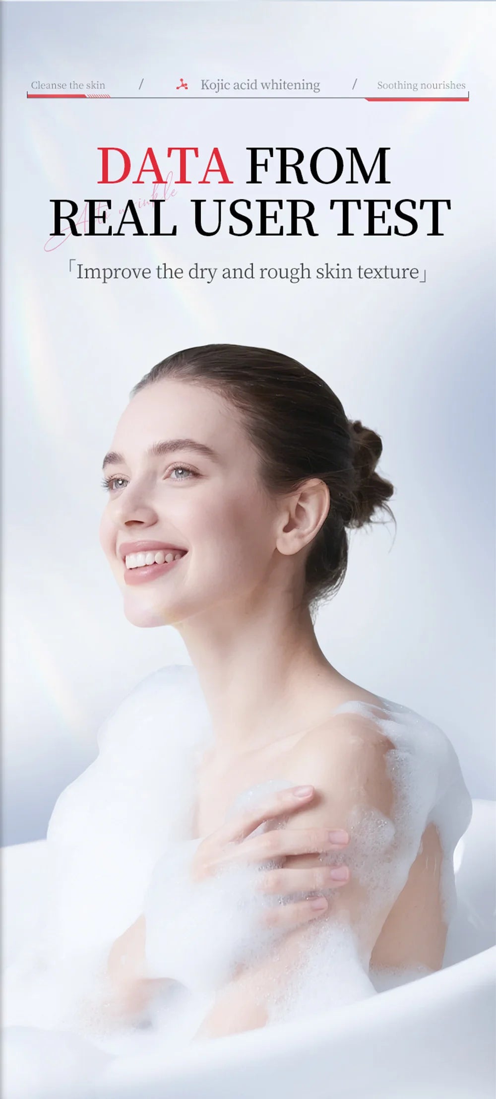 Kojic Acid Whitening Cleansing Soap, Facial And Body Soap Containing Niacinamide And Hyaluronic Acid, With A Foaming Net.